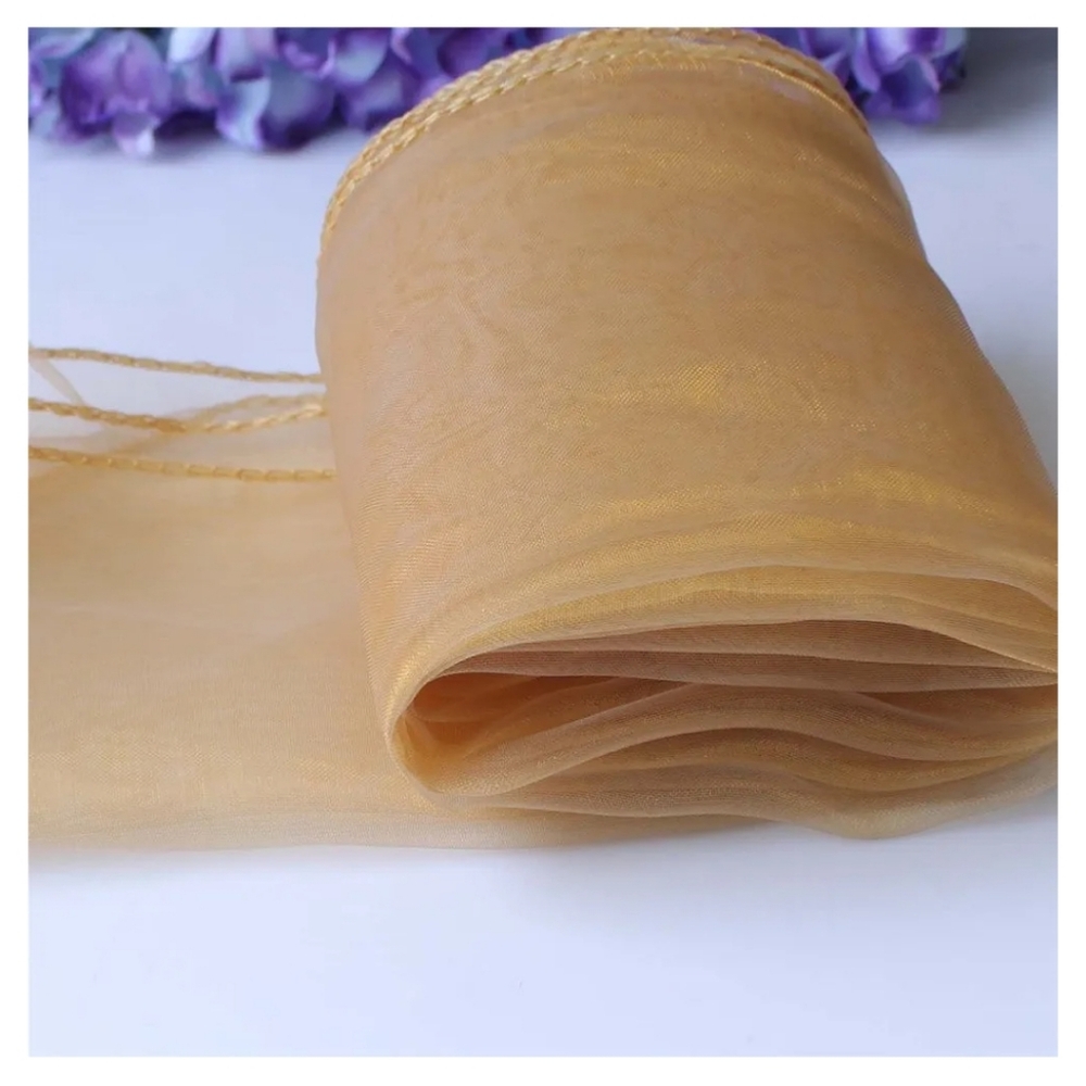 Gold organza table runners (bundle of 10)